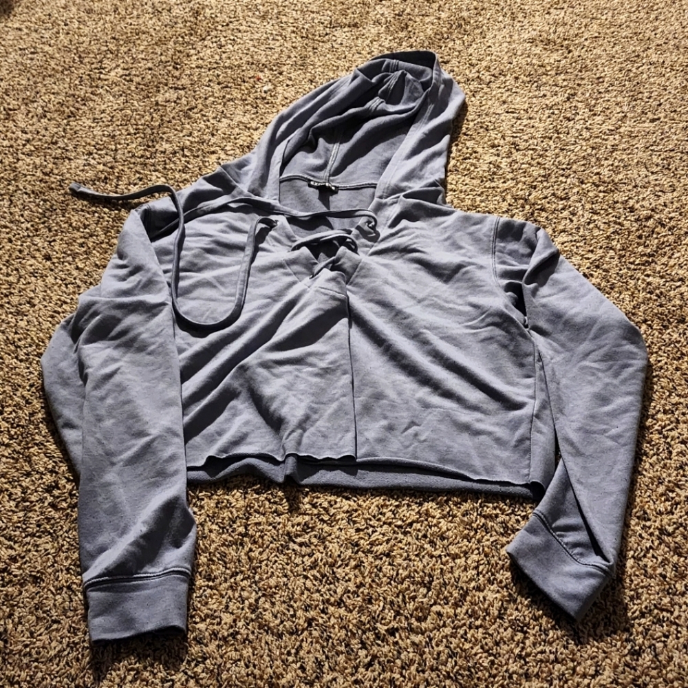 Express crop hooded sweater